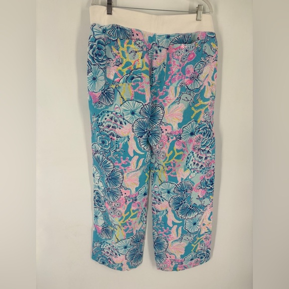 Lilly Pulitzer Bali Blue Once Upon A Tide Linen Palazzo Pants Size XL - Picture 4 of 6